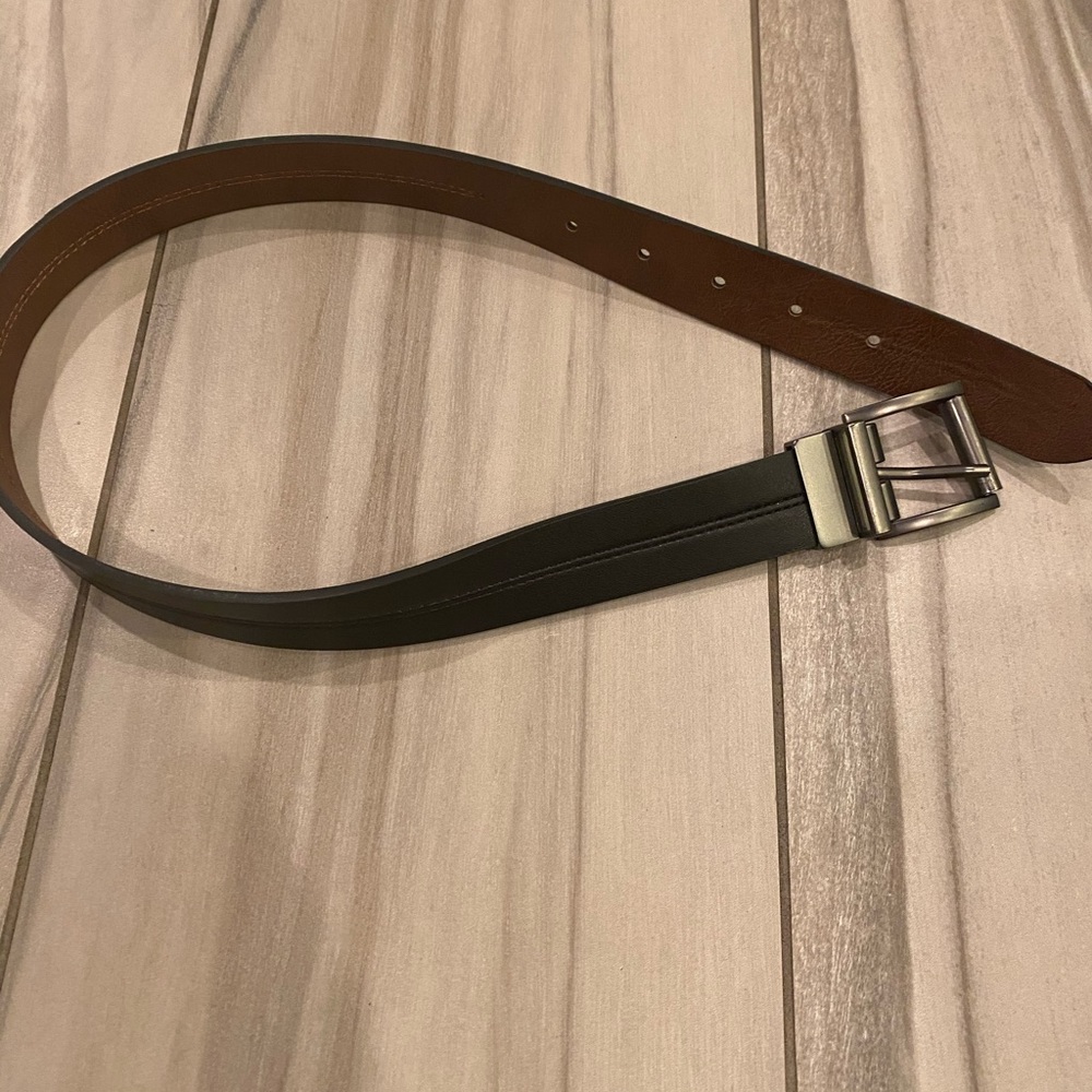 Boys 28 inch black leather belt